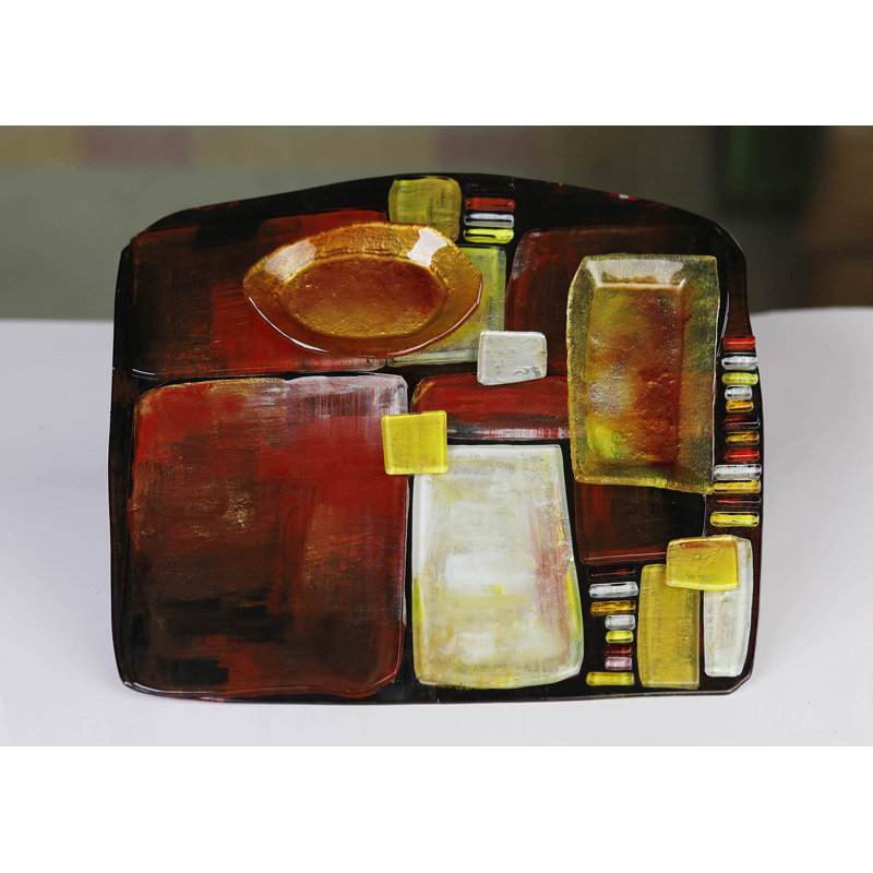 Jasmine Art Glass Glass Cheese Board