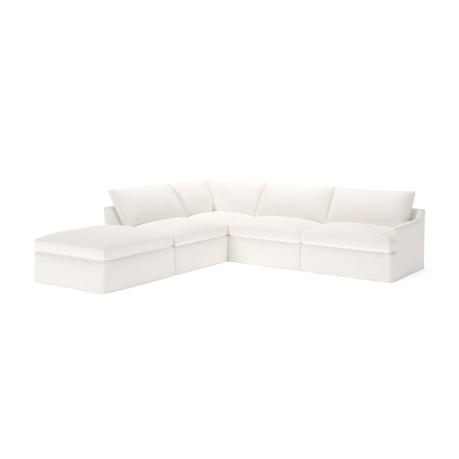 Wrenley 4-Piece Sectional, Left Hand Facing, Apollo Alpaca Boucle