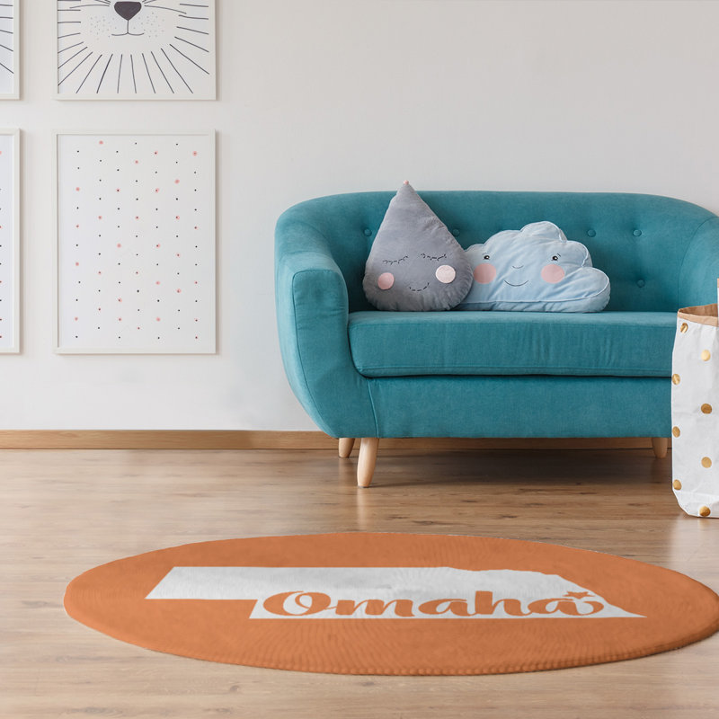 Tapis en poly-chenille omaha nebraska, Rond 5 pi