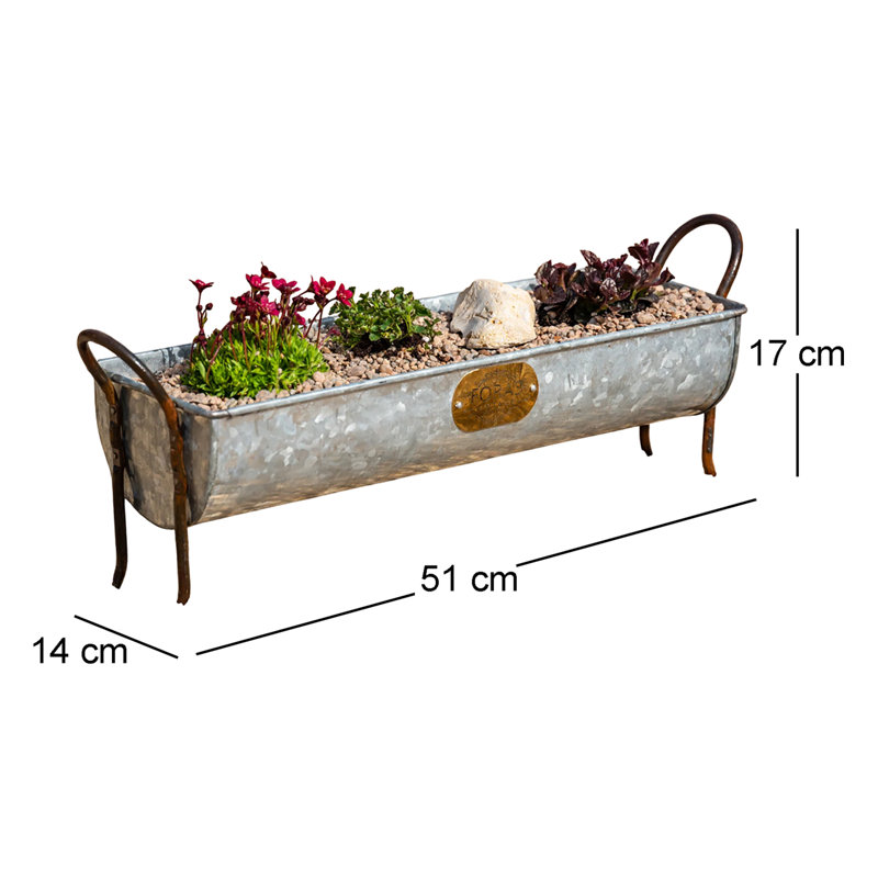 Vintage Snuffle 2 Piece Metal Planter Box Set