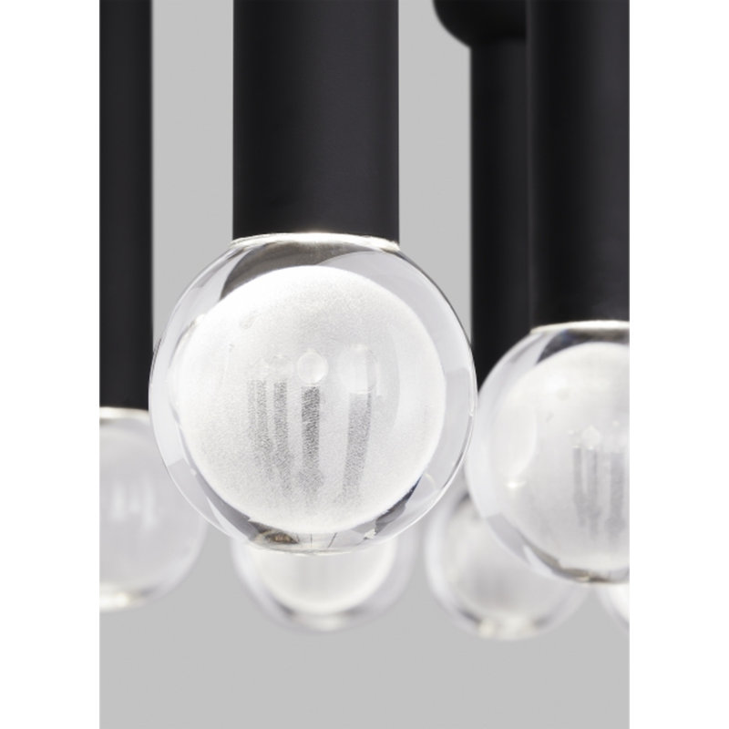 Guyed 18 - Light LED Pendant, Nightshade Black