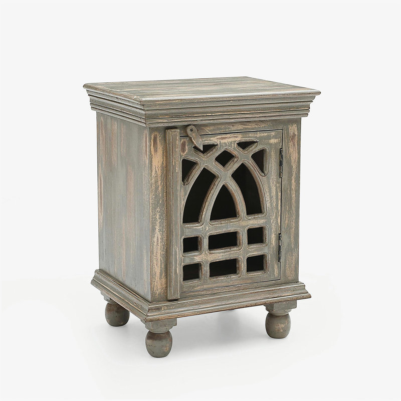Table de chevet rétro en bois gris