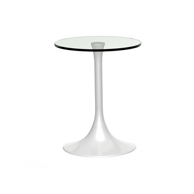 Clarke County Glass Top Pedestal End Table