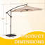 Parasol en porte-à-faux rond avec contrepoids 120 po Beeram-587481306