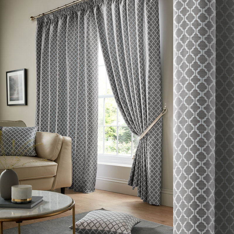 Dareece Cotswold Pencil Pleat Lined Curtains, Latte, Width 116 x Drop 137 cm