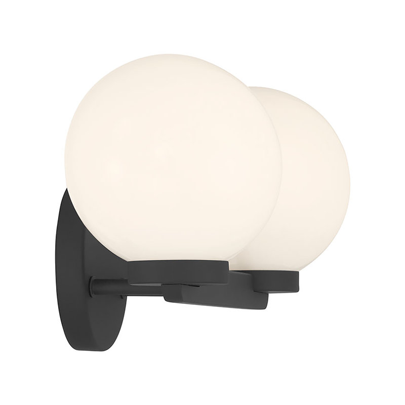 Meuble-lavabo 2 lumières Alvida, Noir, Deux lumières, H 8 po x l 14 po x P 7 po