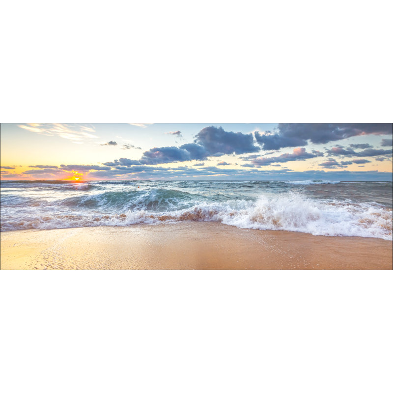 Waves I - No Frame Print on Glass, 50 cm H x 125 cm W x 1.4 cm D