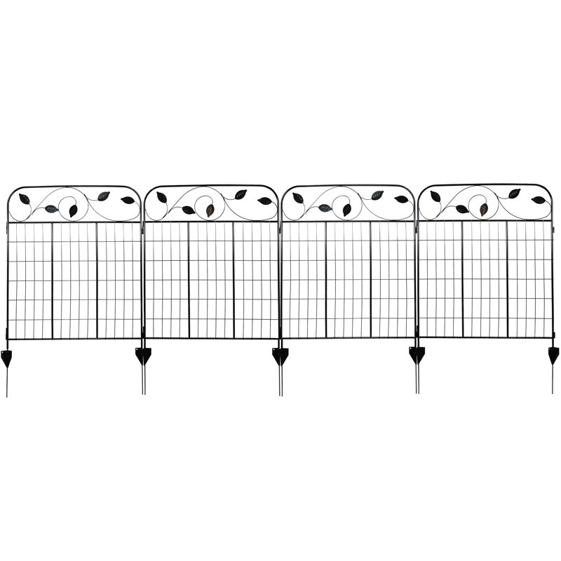 Panneaux de clôture décoratifs en acier noir 36 "x 30" Winding Vines