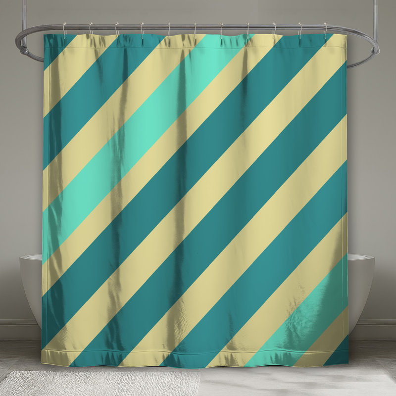 Rideaux de douche à rayures diagonales, L 70 po x H 84 po
