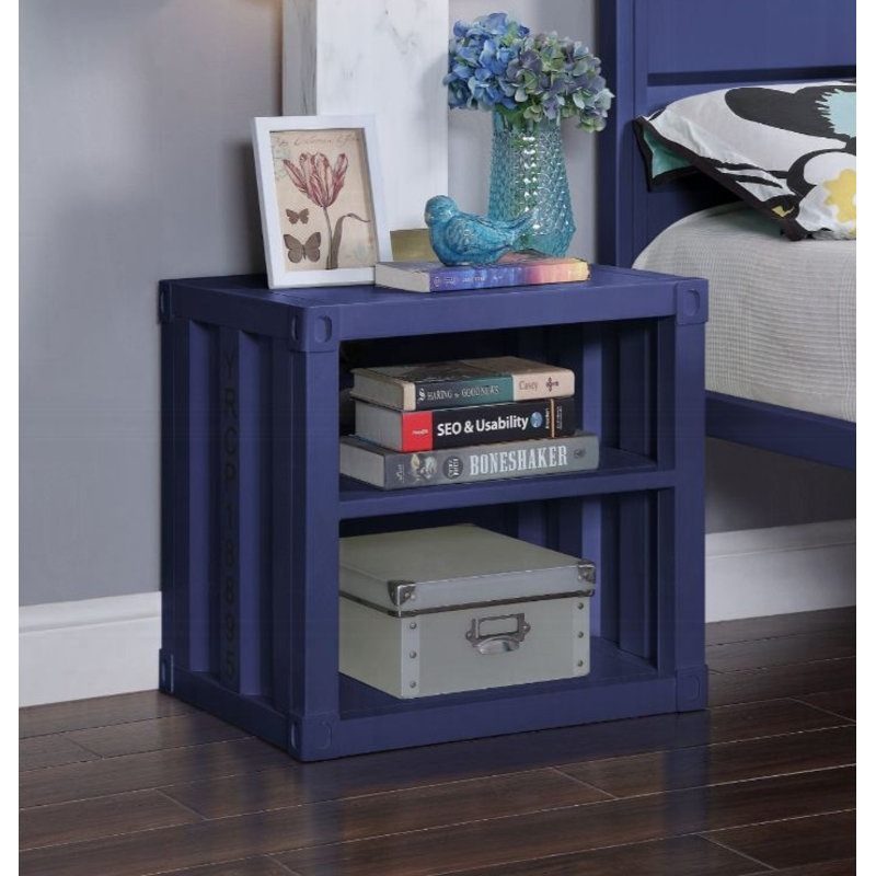 Table de chevet Cargo, Bleu