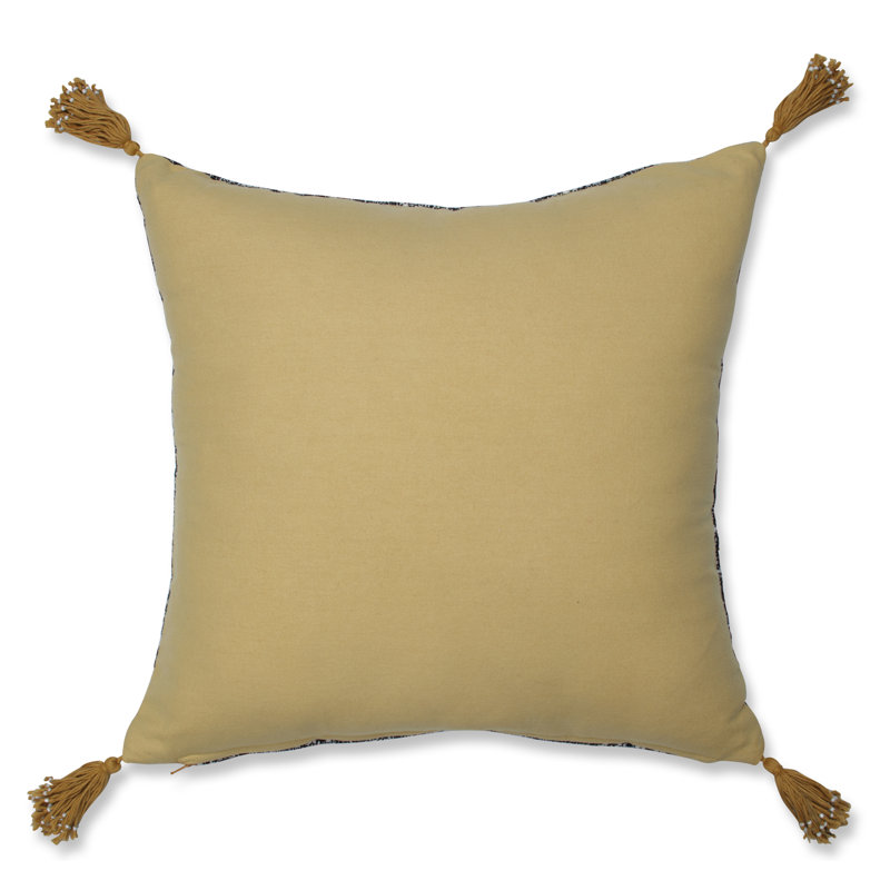  Coussin en coton Zulu, Or / noir / blanc