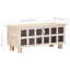Boîte de rangement en bois d'acacia massif blanc 43,3 po x 15,7 po x 17,7 po