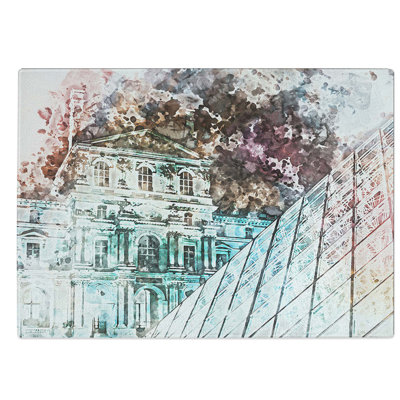 Tempered Glass The Louvre Pyramid in Paris France in Abstract Chopping Board