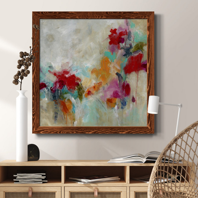 Boho Cacti I - cadre photo, reproduction d'art sur toile, H 34,5 po x l 34,5 po x P 1 po, Érable encadré