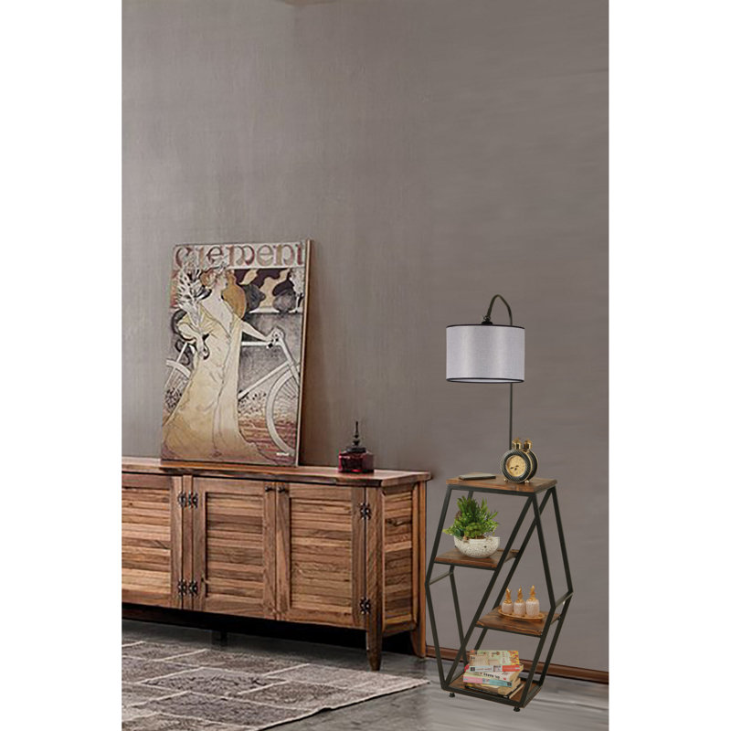 Loyalton 165cm Reading Floor Lamp, Brown