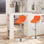 Swivel Upholstered Faux Leather Adjustable Height Bar Stool-100603650