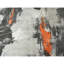 Tapis noir / rouille / ivoire noué à la main de haute qualité-98799876