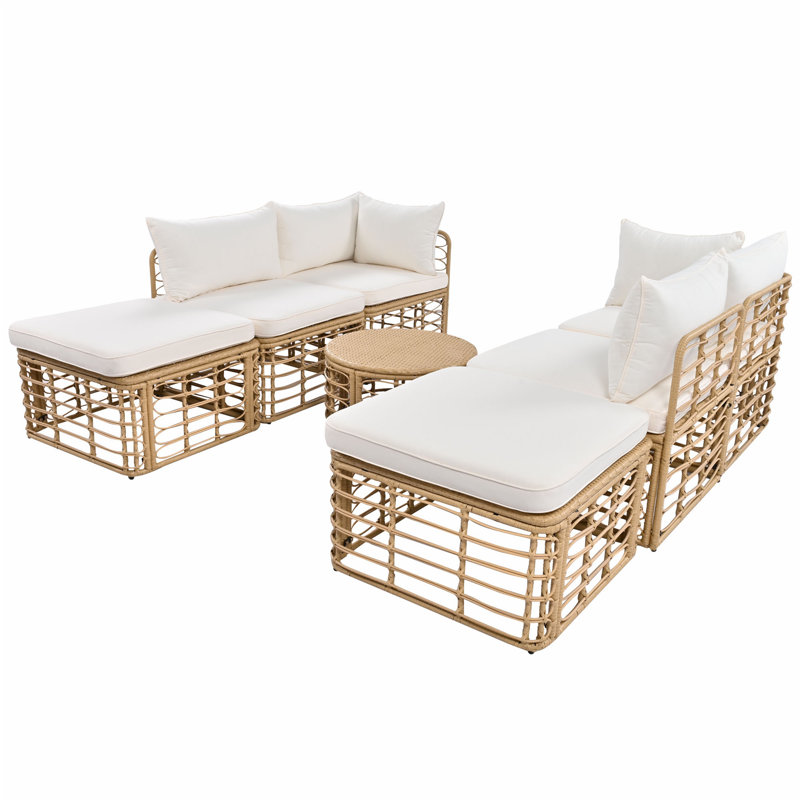Ensemble de conversation pour patio avec coussins Artemizia, Beige