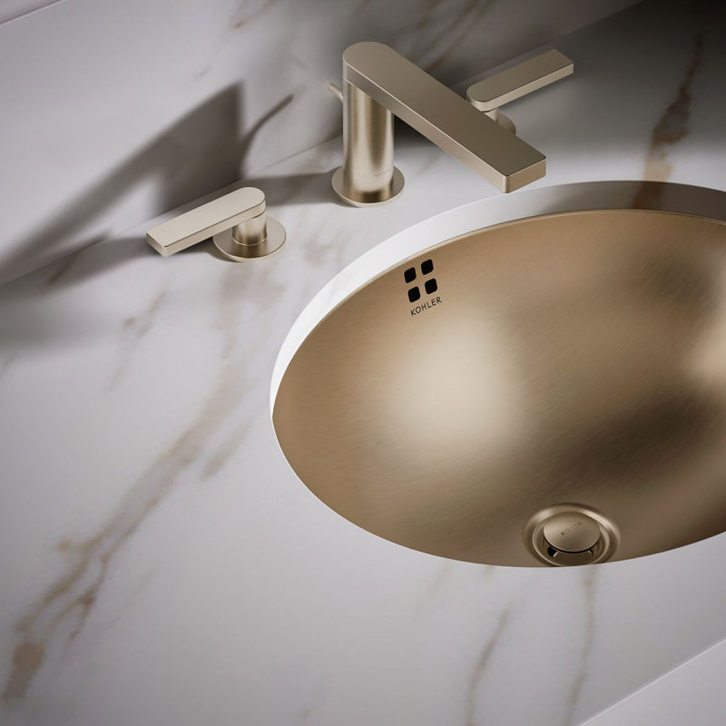 Bachata®20" Oval Drop-In/Undermount Bathroom Sink, No Overflow, Vibrant Brushed Bronze