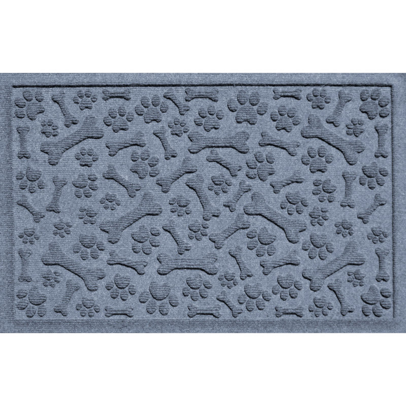 Tapis d'extérieur pour animaux 18 po x 28 po WaterHog® Paws & Bones, L 18 po x l 28 po, Pierre bleue