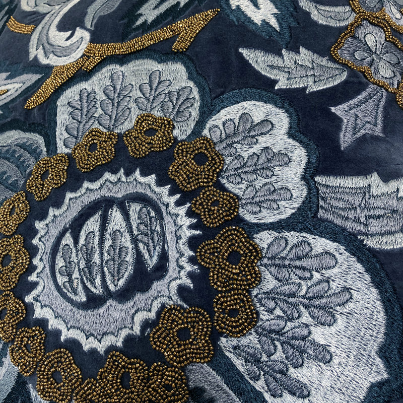 Embroidered Cotton Throw Pillow