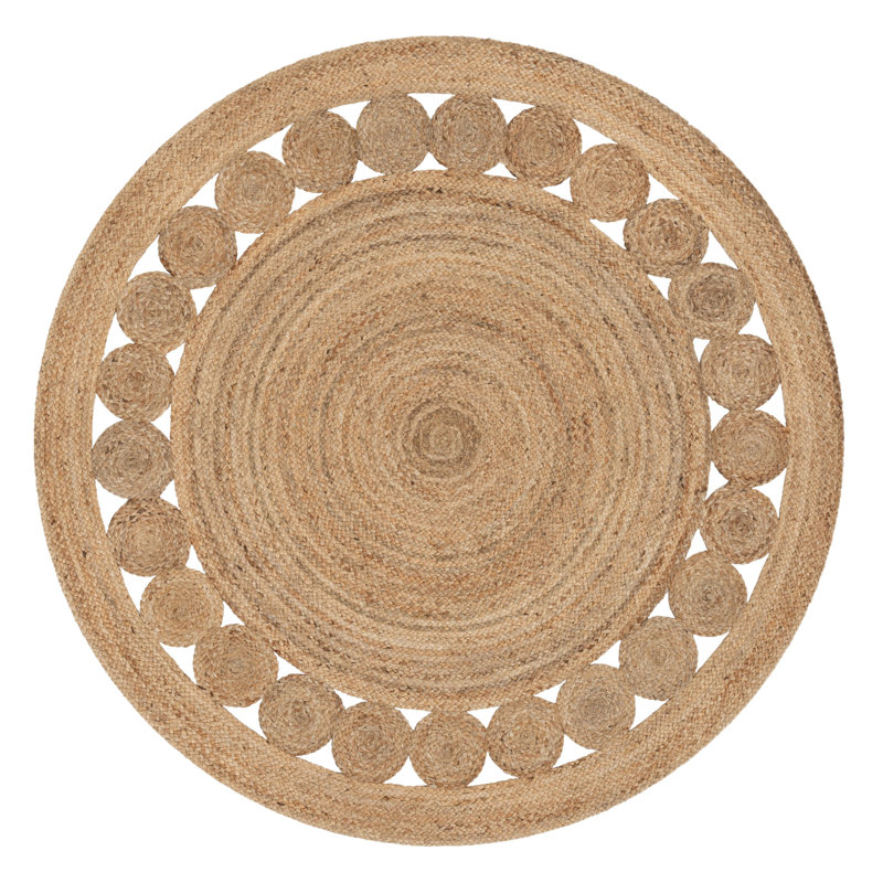 Eva Hand-Braided Natural Jute 4' Round Area Rug