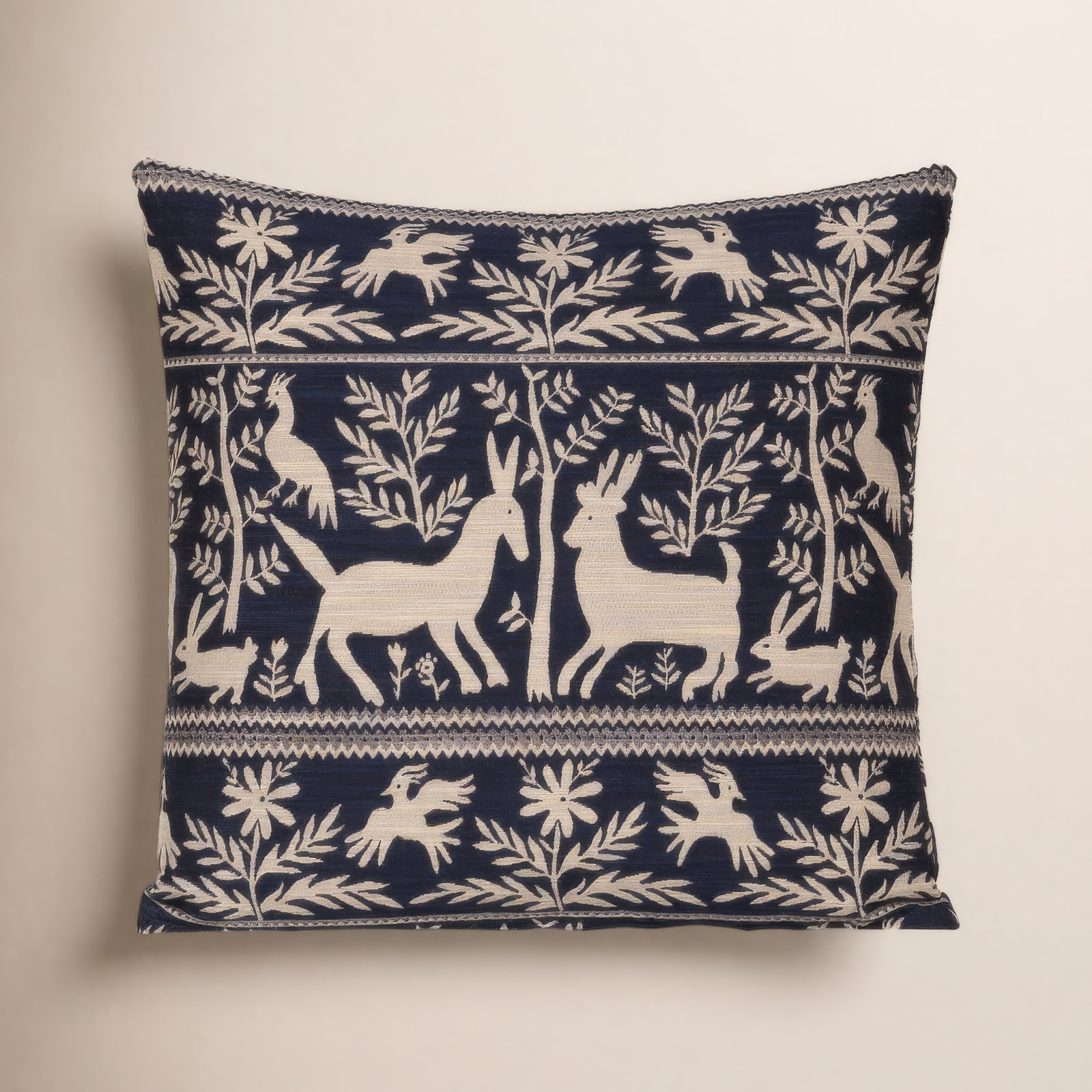 Leandra Folk Animal Throw Pillow, Feather, Square 22"