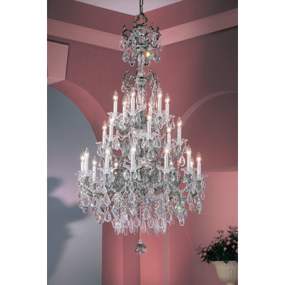Lustre à plusieurs niveaux 24 lumières de style bougie Fabry