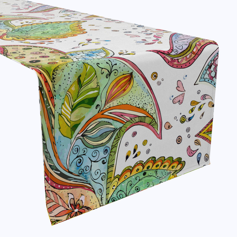 Table Runner, 100% Cotton, Floral 226, 72" x 16"