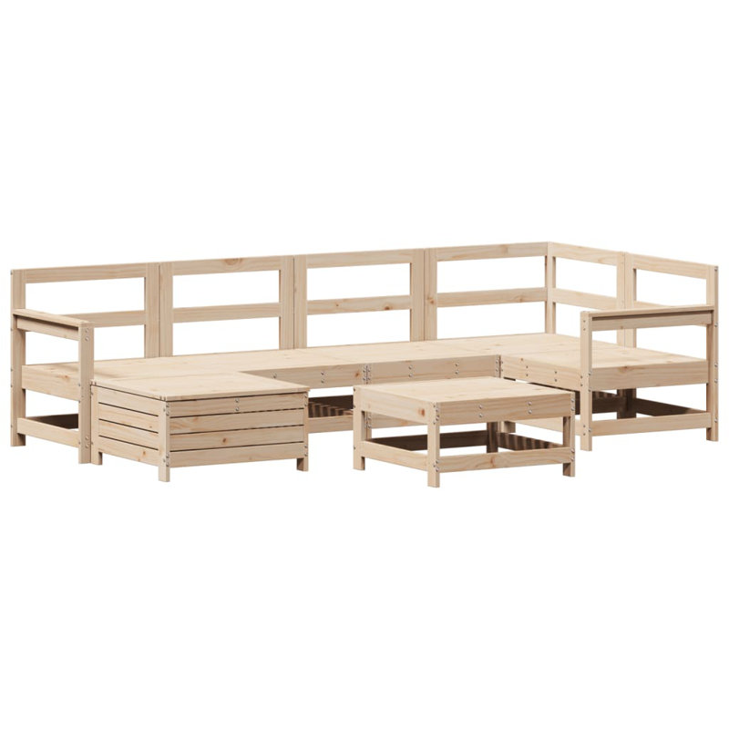 7 Piece Garden Sofa Set Solid Wood Pine