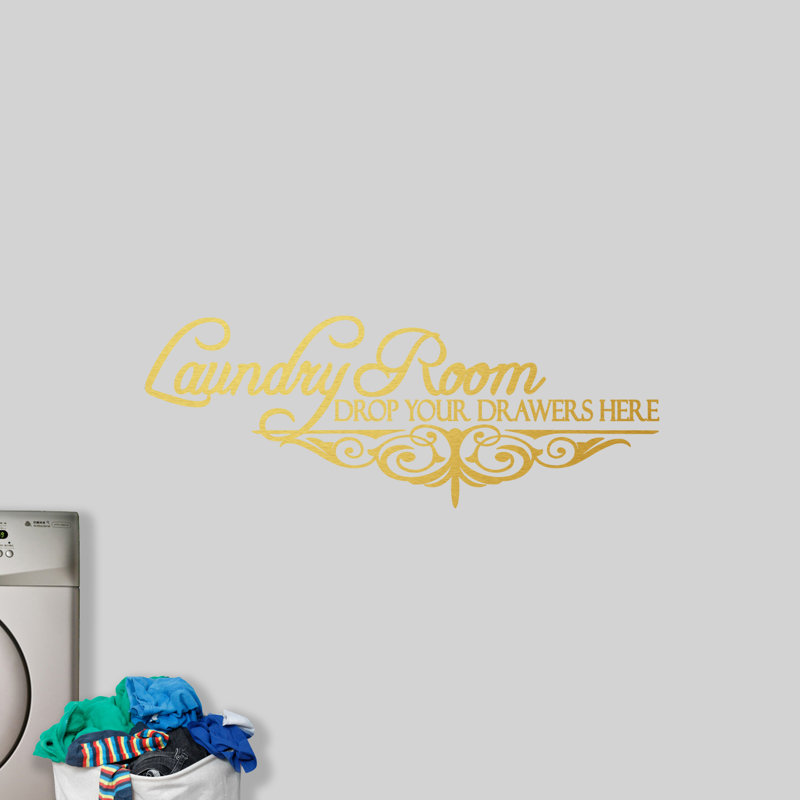 Adhésif décoratif "drop room your tiroirs here", Or