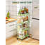 Chariot de rangement mince avec 4 tablettes réglables - Organisateur mobile compact pour la salle de bain, la cuisine, la salle de lavage, le bureau - Roues à 360 ° et structure en métal robuste