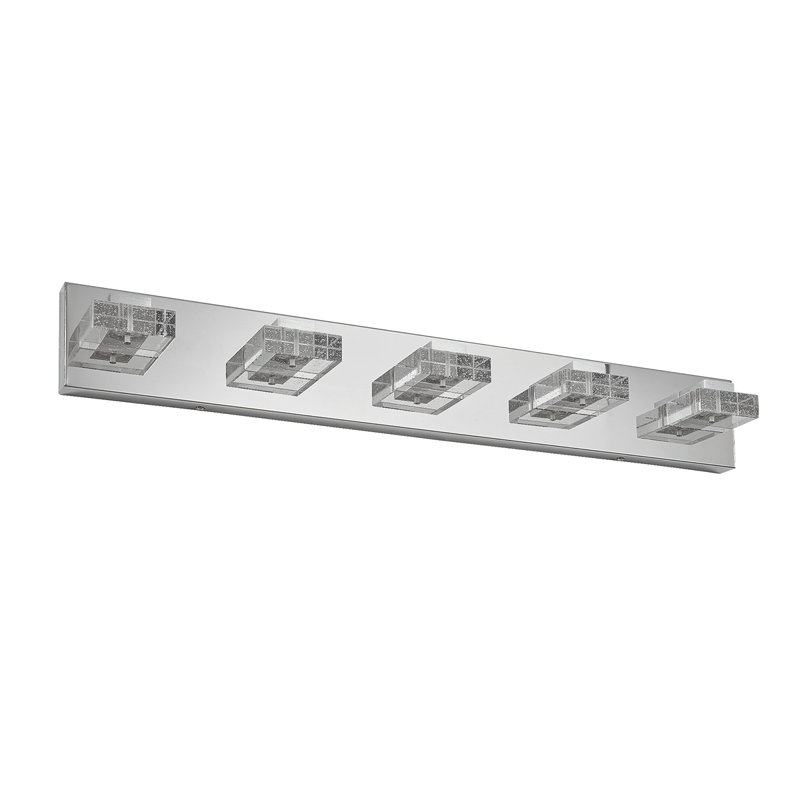 Luminaire pour meuble-lavabo mural 31 po à 5 lumières en chrome 31 po, 5 lumières, H 4,37 po x l 31,17 po x P 3,97 po