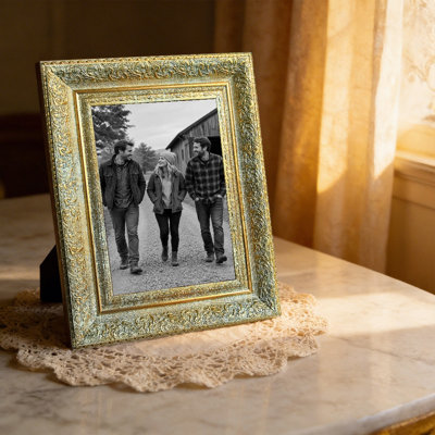 Antique Gold 3 PCS Sophisticated Picture Frame for 5" x 7" Photos and Holiday Gifting