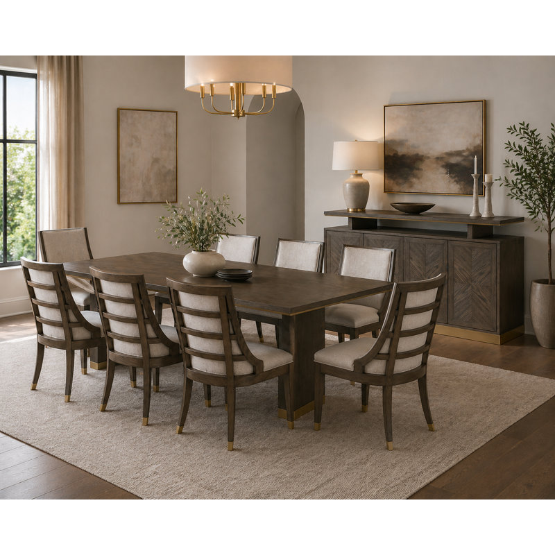 Glendowen 9-Piece Extendable Dining Set, 9 Pieces: Table, 8 Chairs