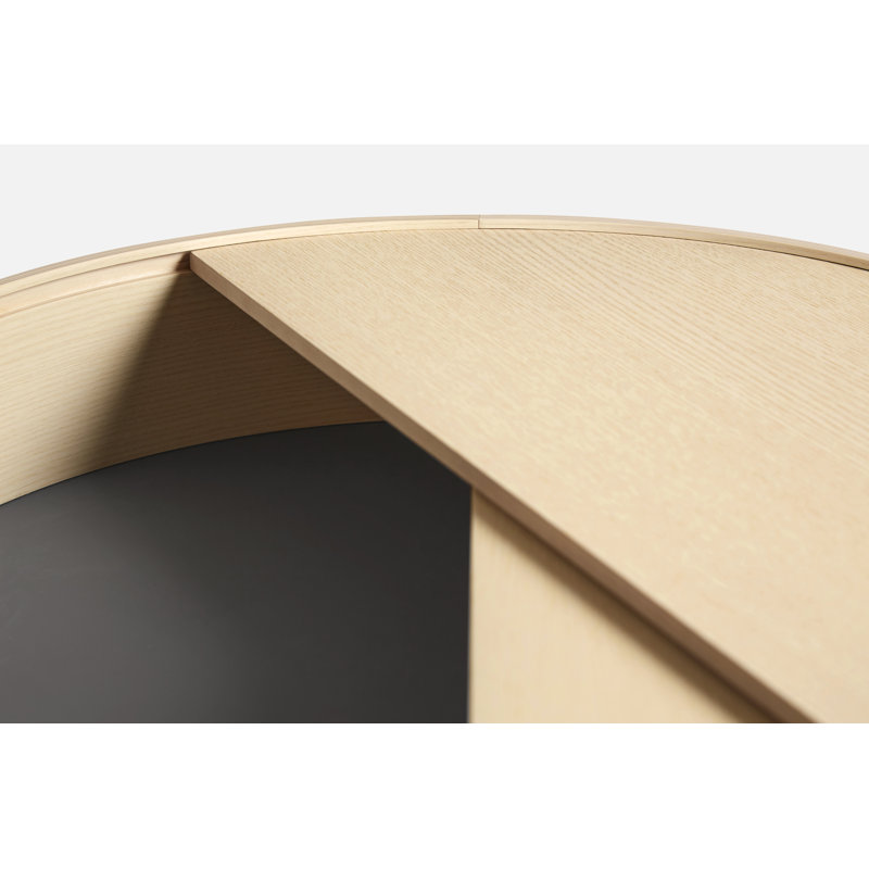 Arc Coffe Table, Matt Lacquered Walnut, 15" H x 26" L x 26" W