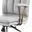 Fauteuil de bureau pivotant confortable en blanc rétro avec une hauteur de siège réglable pour une ergonomie en métal et une position personnalisable