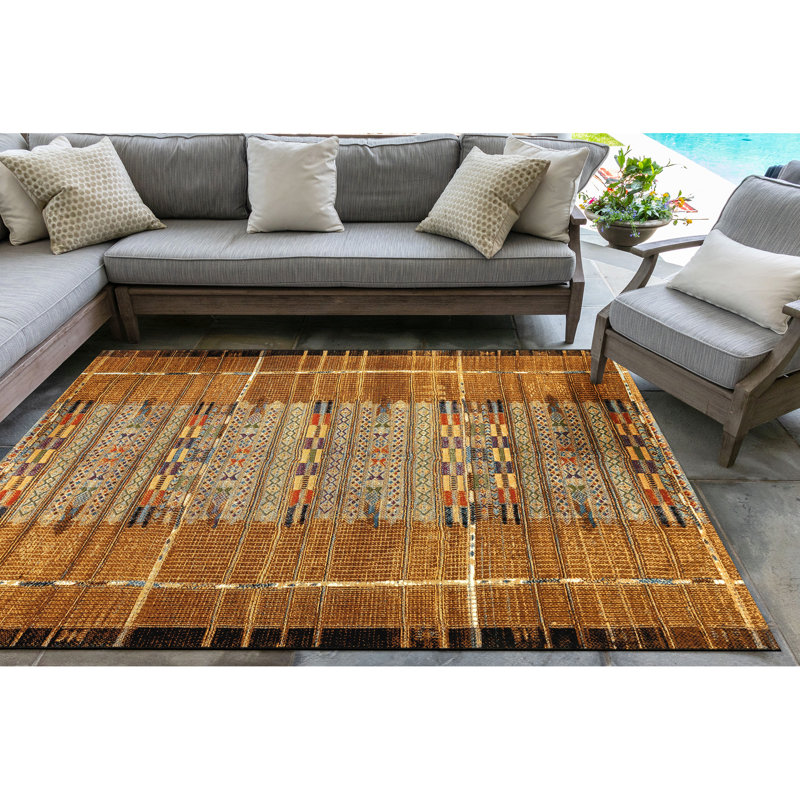 Augustus Machine Woven Striped Area Rug, Rectangle 3'3" x 4'11"