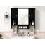 Armoire de rangement murale moderne, armoire de salle de bain murale avec miroir, armoire à pharmacie avec barre à serviettes