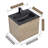 WOODBRIDGE 24" Wall Mounted Floating Bathroom Vanity With Black Quartz Sand Composite Top-123258215