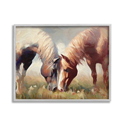 Paire de chevaux brouteurs, art giclée par Ramona Murdock