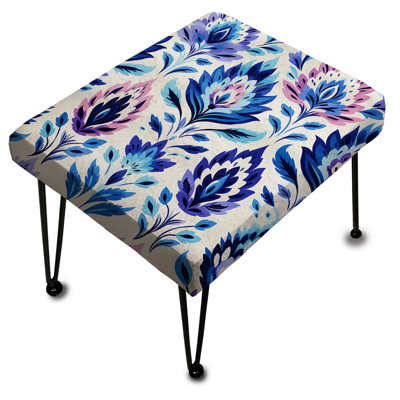 Blue Tribal Ikat Harmony Embrace - Repose-pieds rectangulaire Ikat