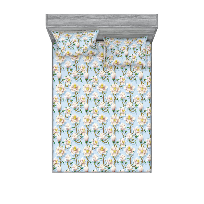 Drap-housse et taie décorative Ambesonne, Ensemble de draps pour grand lit avec 2 taies d'or