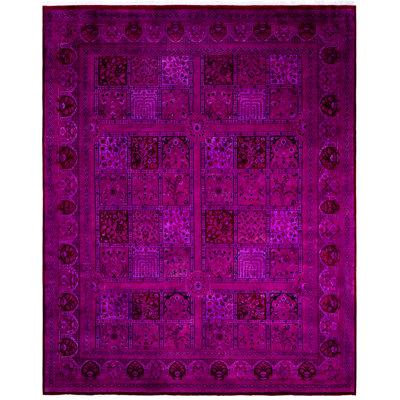 Tapis mauve en laine noué à la main de style moderne et contemporain Colella 9 pi 2 po x 11 pi 4 po