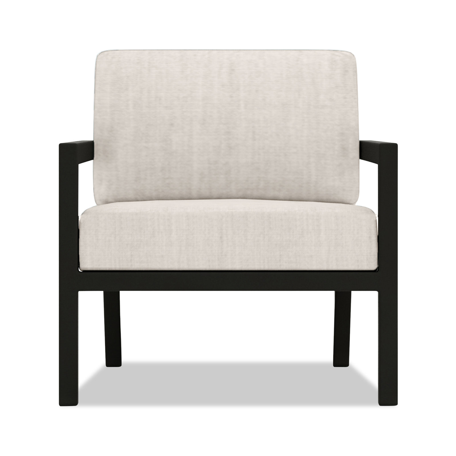 Vivant Patio Chair with Sunbrella Cushions, Cast Silver Sunbrella®, Black