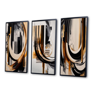 Gold Touch Art Deco - ensemble d'art moderne de 3 pièces
