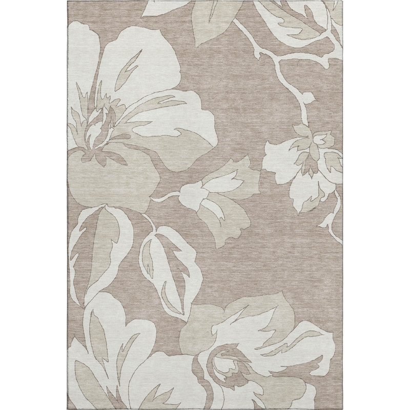 Premium Machine Washable Prisco Taupe Rug, Rectangle 8' x 10'