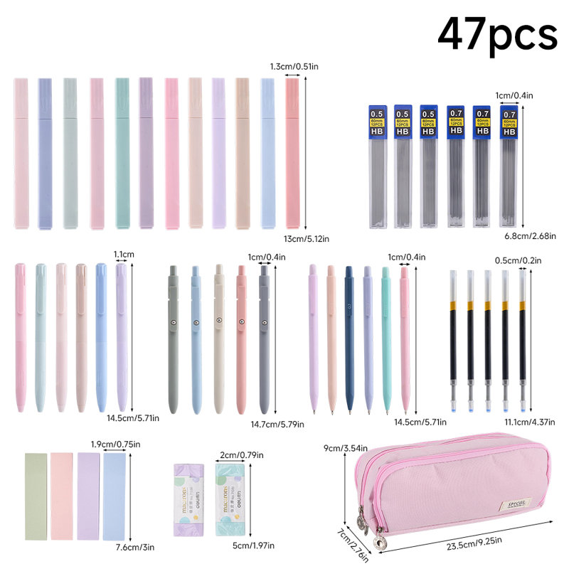 47Pcs Stationery Set with Pencil Case