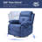 Upholstered Chenille Blue Swivel Rocker Recliner-1835912699