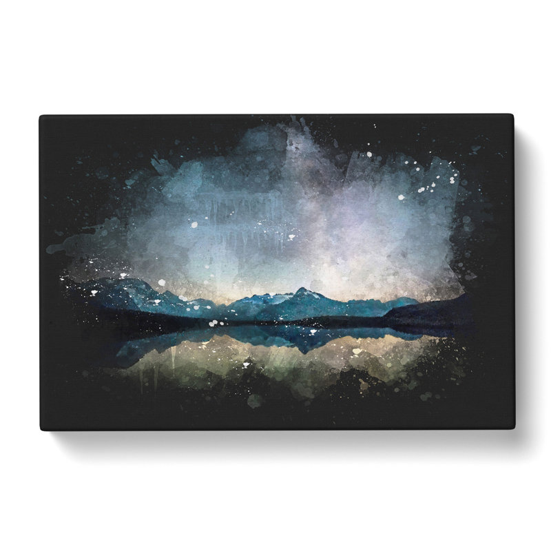 Mountain Star Reflection In Italy - Wrapped Canvas Painting, 35cm H x 50cm W x 3cm D